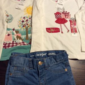 2 New Epic Tread Tops & pair jeans
